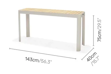 Portals Spisebord 143 cm - Hvit/Tre - Hagemøbler & utemiljø - Hagebord - Spisebord ute