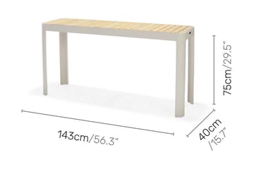 Portals Spisebord 143 cm - Hvit/Tre - Hagemøbler & utemiljø - Hagebord - Spisebord ute