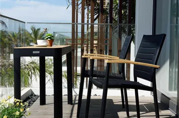 Portals Spisebord 143 cm - Svart/Tre - Hagemøbler & utemiljø - Hagebord - Spisebord ute