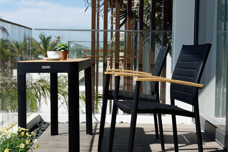 Portals Spisebord 143 cm - Svart/Tre - Hagemøbler & utemiljø - Hagebord - Spisebord ute