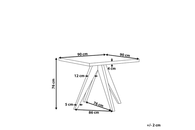 Rundt hagebord betongeffekt 90 c 90 cm OLBIA - Grå - Spisebord ute