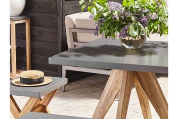 Rundt hagebord betongeffekt 90 c 90 cm OLBIA - Grå - Hagemøbler & utemiljø - Hagebord - Spisebord ute