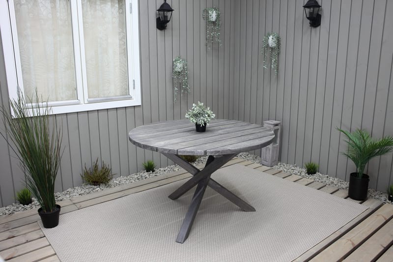 Scottsdale Fasta Spisebord 112 cm Rundt Shabby Chic - KWA - Hagemøbler & utemiljø - Hagebord - Spisebord ute
