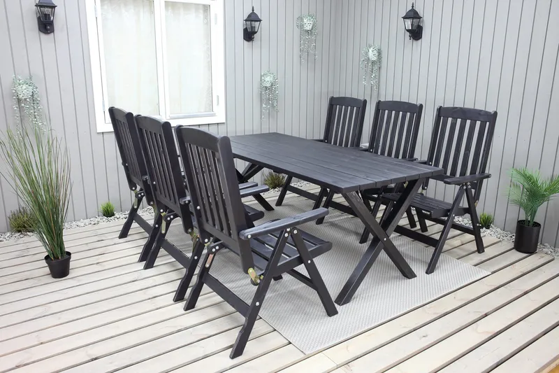 Scottsdale Spisebord 190 cm Svart - KWA - Hagemøbler & utemiljø - Hagebord - Spisebord ute