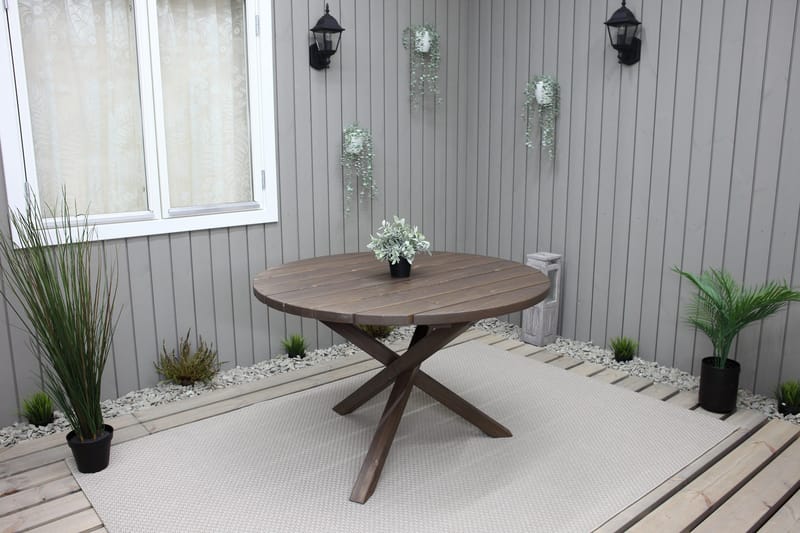 Scottsdale Spisebord Rundt 112 cm - Brun - Hagemøbler & utemiljø - Hagebord - Spisebord ute