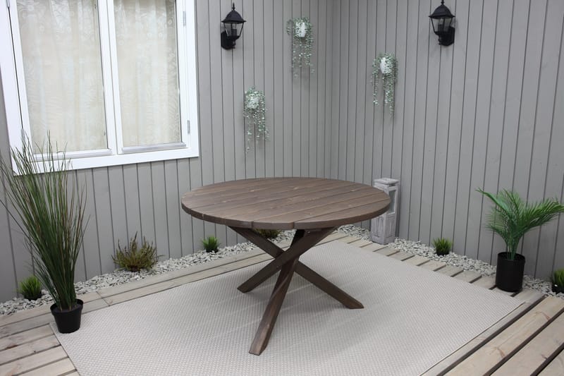 Scottsdale Spisebord Rundt 112 cm - Brun - Hagemøbler & utemiljø - Hagebord - Spisebord ute