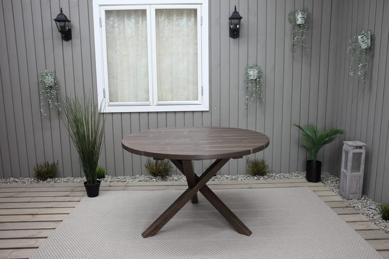 Scottsdale Spisebord Rundt 112 cm - Brun - Hagemøbler & utemiljø - Hagebord - Spisebord ute