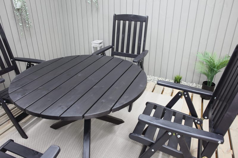 Scottsdale Spisebord Rundt 112 cm - Kaffesvart - Hagemøbler & utemiljø - Hagebord - Spisebord ute