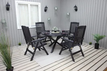 Scottsdale Spisebord Rundt 112 cm - Kaffesvart - Hagemøbler & utemiljø - Hagebord - Spisebord ute