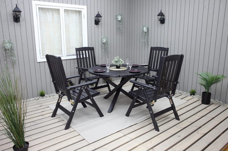 Scottsdale Spisebord Rundt 112 cm - Kaffesvart - Hagemøbler & utemiljø - Hagebord - Spisebord ute