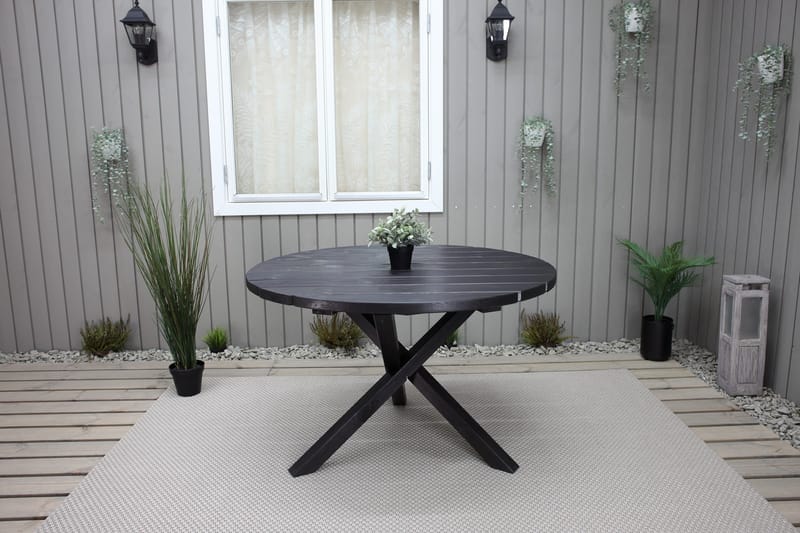 Scottsdale Spisebord Rundt 112 cm - Kaffesvart - Hagemøbler & utemiljø - Hagebord - Spisebord ute