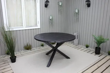 Scottsdale Spisebord Rundt 112 cm - Kaffesvart - Hagemøbler & utemiljø - Hagebord - Spisebord ute