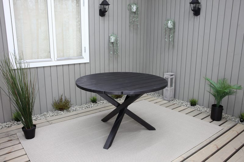 Scottsdale Spisebord Rundt 112 cm - Kaffesvart - Hagemøbler & utemiljø - Hagebord - Spisebord ute