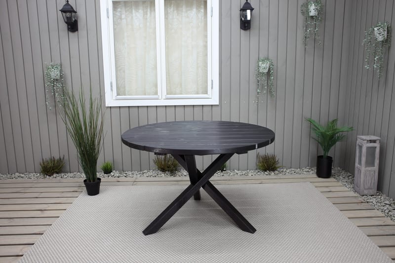 Scottsdale Spisebord Rundt 112 cm - Kaffesvart - Hagemøbler & utemiljø - Hagebord - Spisebord ute