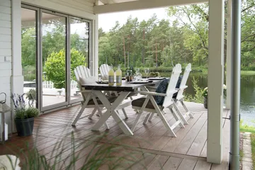 Shabby Chic Bord 195x86 cm - Grå/Hvit - Hagemøbler & utemiljø - Hagebord - Spisebord ute