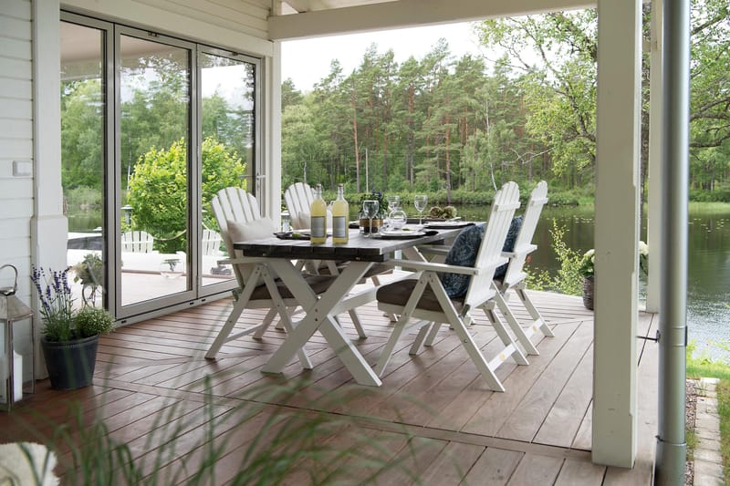 Shabby Chic Bord 195x86 cm - Grå/Hvit - Hagemøbler & utemiljø - Hagebord - Spisebord ute