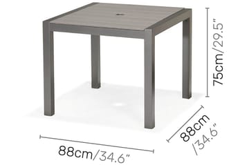 Solana Spisebord 88 cm - Grå - Hagemøbler & utemiljø - Hagebord - Spisebord ute