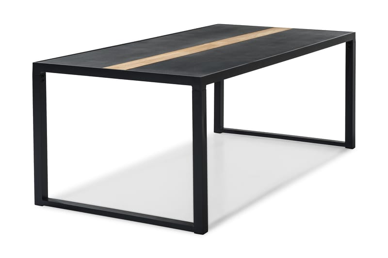 Spisebord Bastian 200x100 cm - Svart|Teak - Spisebord ute
