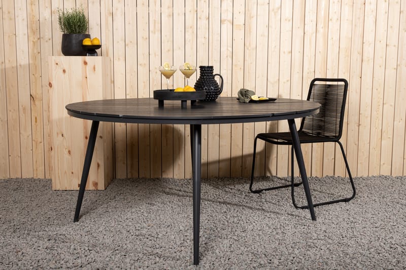 Spisebord Break 150 cm Rundt Svart - Venture Home - Spisebord ute