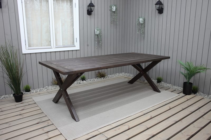 Spisebord Hains Fasta 220 cm - Brun - Spisebord ute