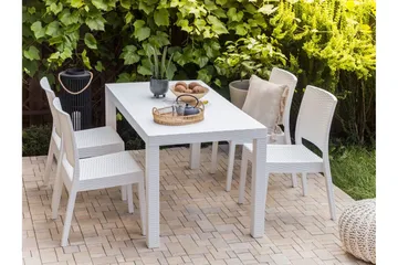 Spisebord Hvit 140 x 80 cm FOSSANO - Hvit - Hagemøbler & utemiljø - Hagebord - Spisebord ute