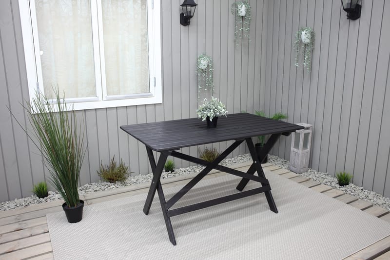 Spisebord Larios 126 cm - Svart - Spisebord ute