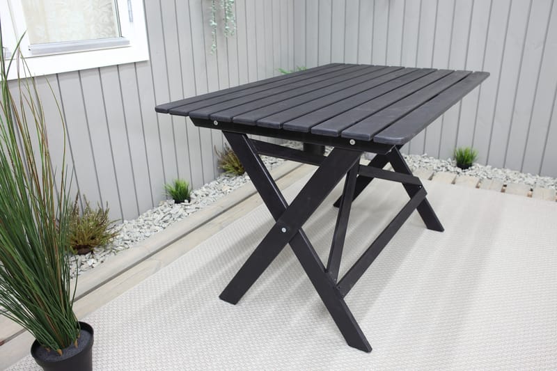 Spisebord Larios 126 cm - Svart - Spisebord ute