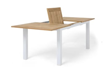 Spisebord Las Vegas Forlengningsbart 152-210x90 cm - Hvit|Teak - Hagemøbler & utemiljø - Hagebord - Spisebord ute