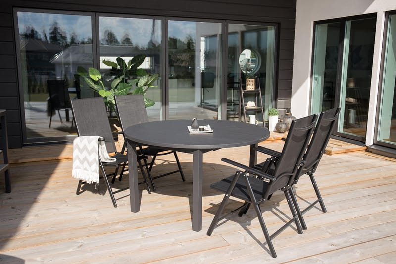 Spisebord Marbella Rundt 140 cm Svart - Venture Home - Spisebord ute