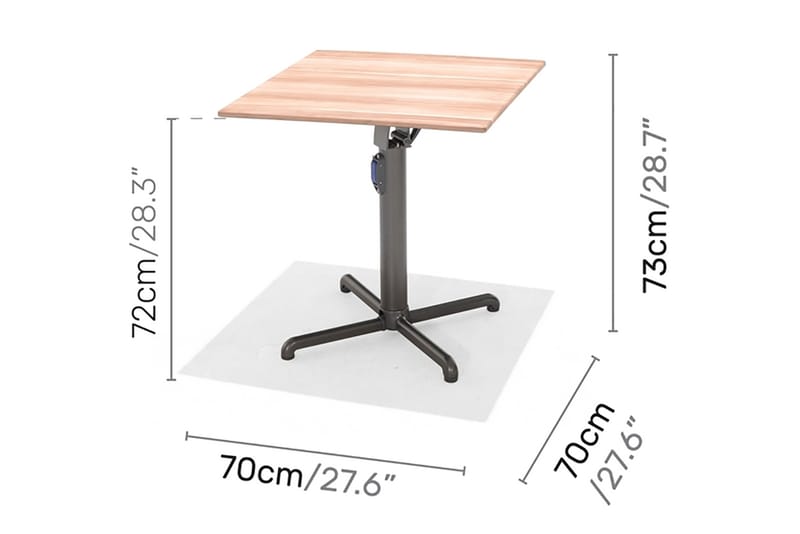 Spisebord Salomon-Gyro 70 cm - Grå - Spisebord ute