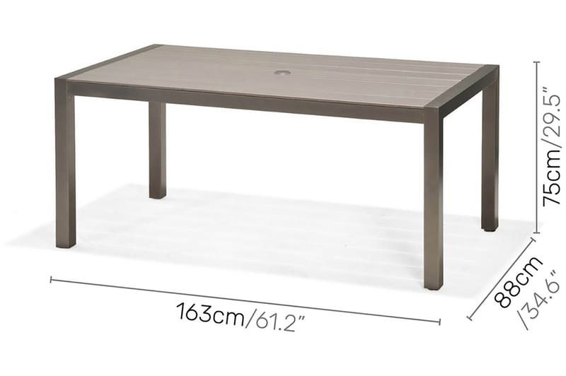Spisebord Solana 160 cm - Grå - Spisebord ute