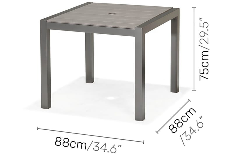 Spisebord Solana 88 cm - Grå - Spisebord ute