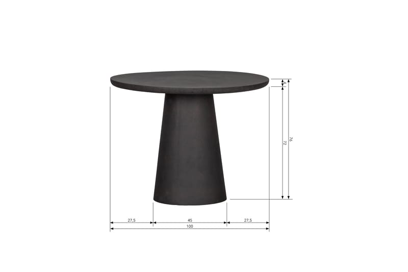 Spisebord Tikhores 100 cm Rundt - Brun - Spisebord ute
