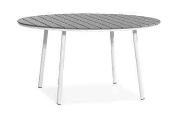 Spisebord Tunis 140 cm Rundt - Hvit/Grå - Hagemøbler & utemiljø - Hagebord - Spisebord ute