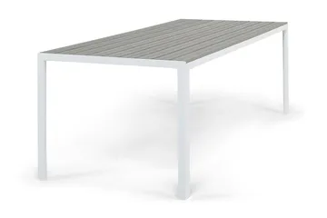 Spisebord Tunis 205x90 cm - Hvit/Grå - Hagemøbler & utemiljø - Hagebord - Spisebord ute