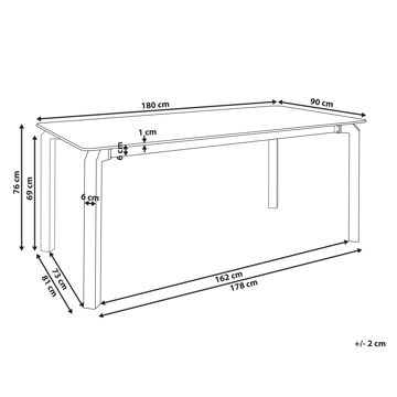 Spisebord utendørs Feletto 90x180 cm Stein - Grå/Svart - Hagemøbler & utemiljø - Hagebord - Spisebord ute
