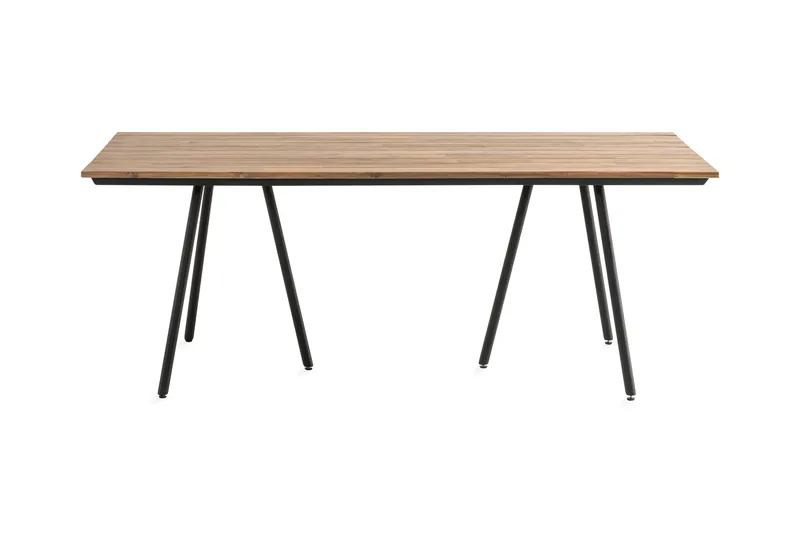 Trio Spisebord 200x100cm - Akasie / Svart - Hagemøbler & utemiljø - Hagebord - Spisebord ute