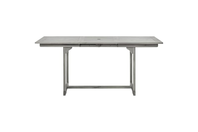 Utendørs spisebord (120-170)x80x75 cm heltre akasie - Grå - Spisebord ute