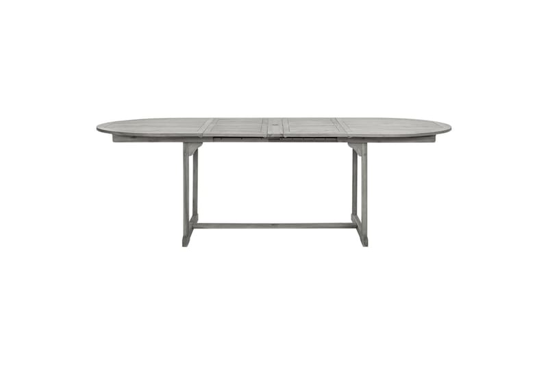 Utendørs spisebord (160-240)x100x75 cm heltre akasie - Grå - Spisebord ute