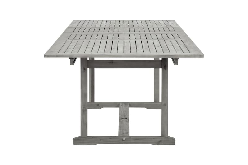 Utendørs spisebord (160-240)x100x75 cm heltre akasie - Grå - Spisebord ute