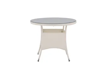 Volta Spisebord 90 Rundt - Hvit - Hagemøbler & utemiljø - Hagebord - Spisebord ute