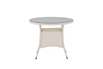 Volta Spisebord 90 Rundt - Hvit - Hagemøbler & utemiljø - Hagebord - Spisebord ute