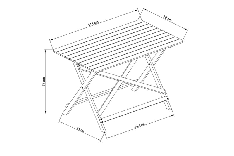 Spisebord Utendørs 118x70x74 cm - Grønn - Hagemøbler & utemiljø - Hagebord - Spisebord ute
