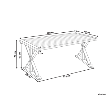 Spisebord utendørs Calabritto 90 cm 180 cm akasietre - Brun - Hagemøbler & utemiljø - Hagebord - Spisebord ute