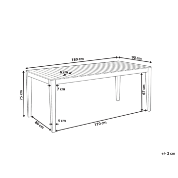 Spisebord utendørs Chioggia 90x180 cm akasietre - Brun - Hagemøbler & utemiljø - Hagebord - Spisebord ute