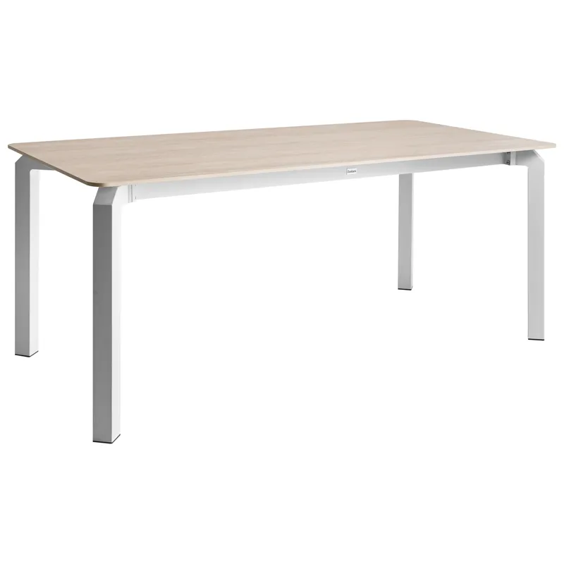 Spisebord utendørs Feletto 180 cm 90 cm Stein, Beige/hvit