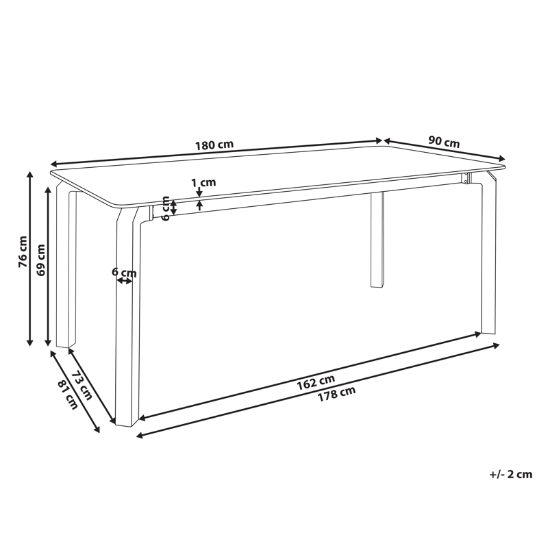Spisebord utendørs Feletto 90x180 cm Stein Hvit - Hvit - Hagemøbler & utemiljø - Hagebord - Spisebord ute