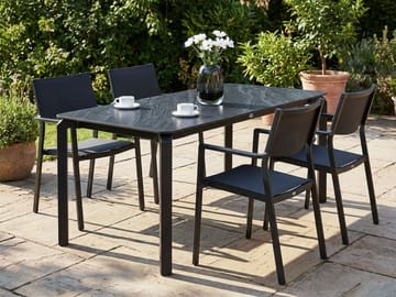 Spisebord utendørs Feletto 90x180 cm Stein - Svart - Hagemøbler & utemiljø - Hagebord - Spisebord ute