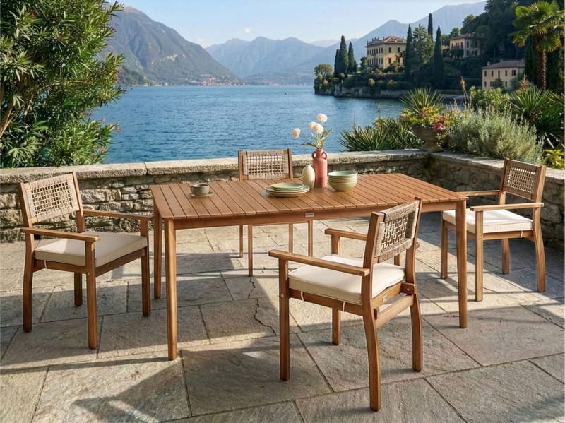 Spisebord utendørs Jaco 100x180 cm akasietre - Brun - Hagemøbler & utemiljø - Hagebord - Spisebord ute