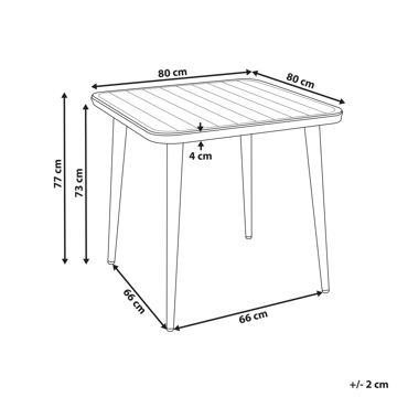 Spisebord utendørs Naturno 80 cm Aluminium - Beige - Hagemøbler & utemiljø - Hagebord - Spisebord ute